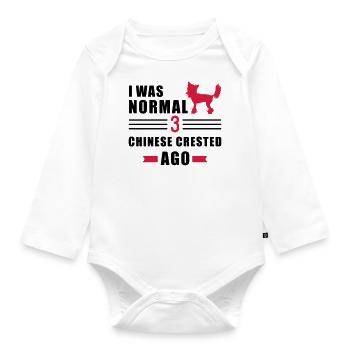 Chinese Crested - Organic Longsleeve Baby Bodysuit - white - Front