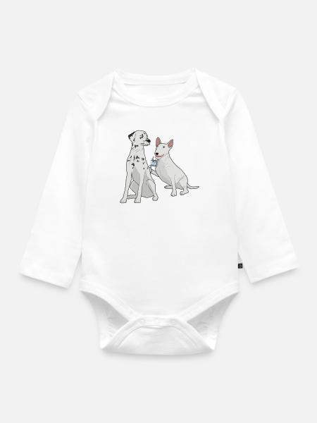 Tattoo Künstler Tätowierte Dalmatiner Hundeflecken - Baby Bio-Langarm-Body - Weiß