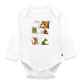 Pettersson Und Findus Kater Mit Mucklas - Baby Bio-Langarm-Body - Weiß - Vorne