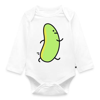 Funny bean - Organic Longsleeve Baby Bodysuit - white - Front