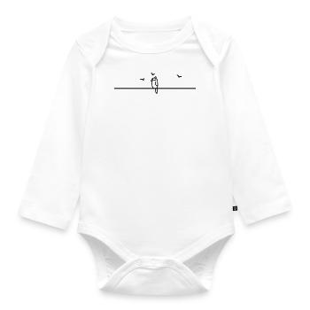schlafender Vogel - Baby Bio-Langarm-Body - Weiß - Vorne