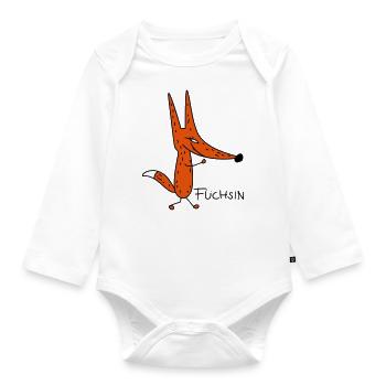 Schlaue Füchsin (b) - Baby Bio-Langarm-Body - Weiß - Vorne