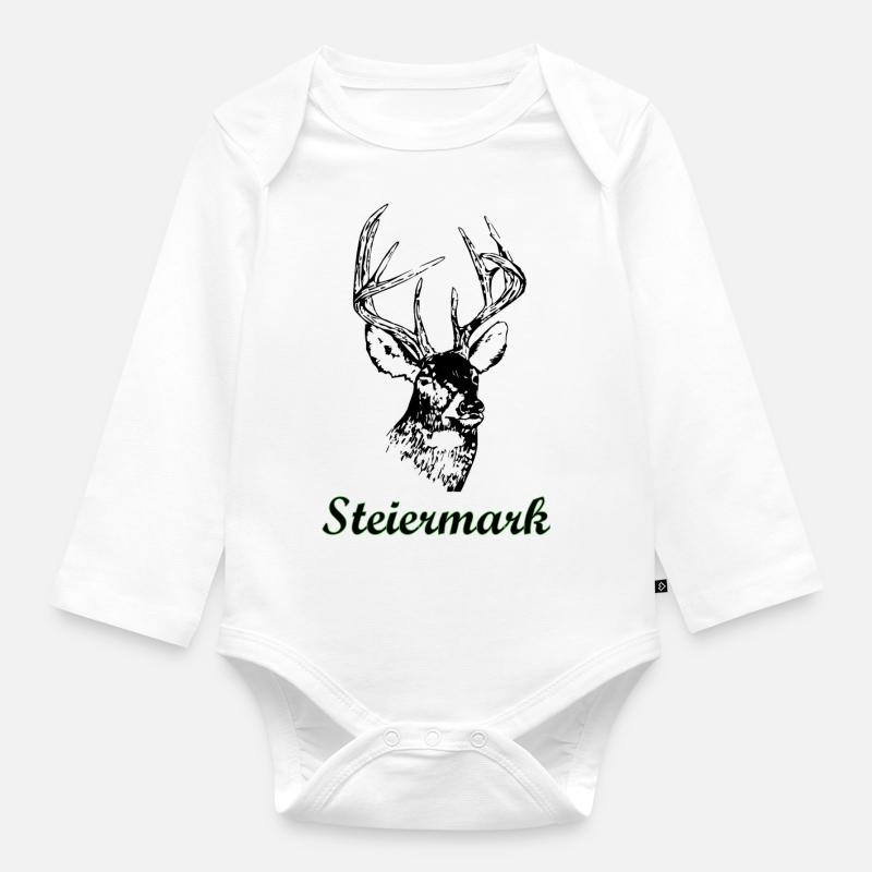 Steiermark - Baby Bio-Langarm-Body - Weiß