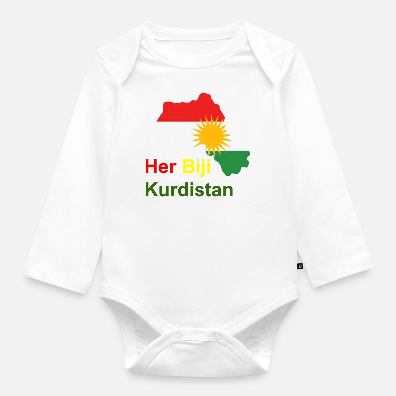Her Biji Kurdistan - Organic Longsleeve Baby Bodysuit - white