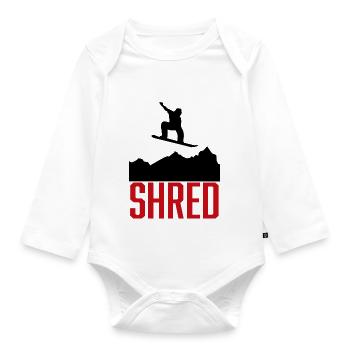 Shred snowboard - Organic Longsleeve Baby Bodysuit - white - Front