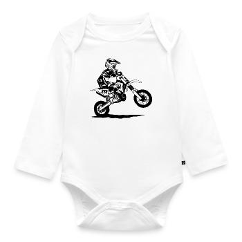 Kinder Motocross - KIDS MX - Baby Bio-Langarm-Body - Weiß - Vorne