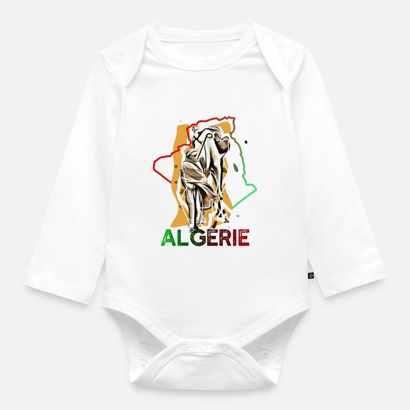Algérie - Body Bébé bio manches longues - blanc