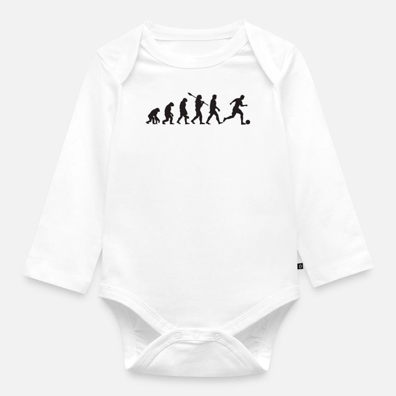 Evolution Fußball - Baby Bio-Langarm-Body - Weiß
