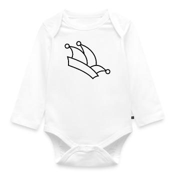 Narrenkappe Fasching Karneval Fastnacht Kontur - Baby Bio-Langarm-Body - Weiß - Vorne