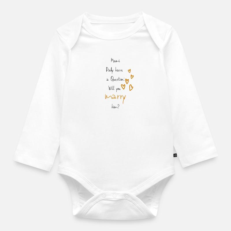 Proposition de mariage, bébé - Body Bébé bio manches longues - blanc