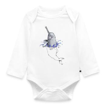 Baiji - Organic Longsleeve Baby Bodysuit - white - Front
