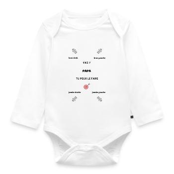 Vas y papa tu peux le faire - Body Bébé bio manches longues - blanc - Devant