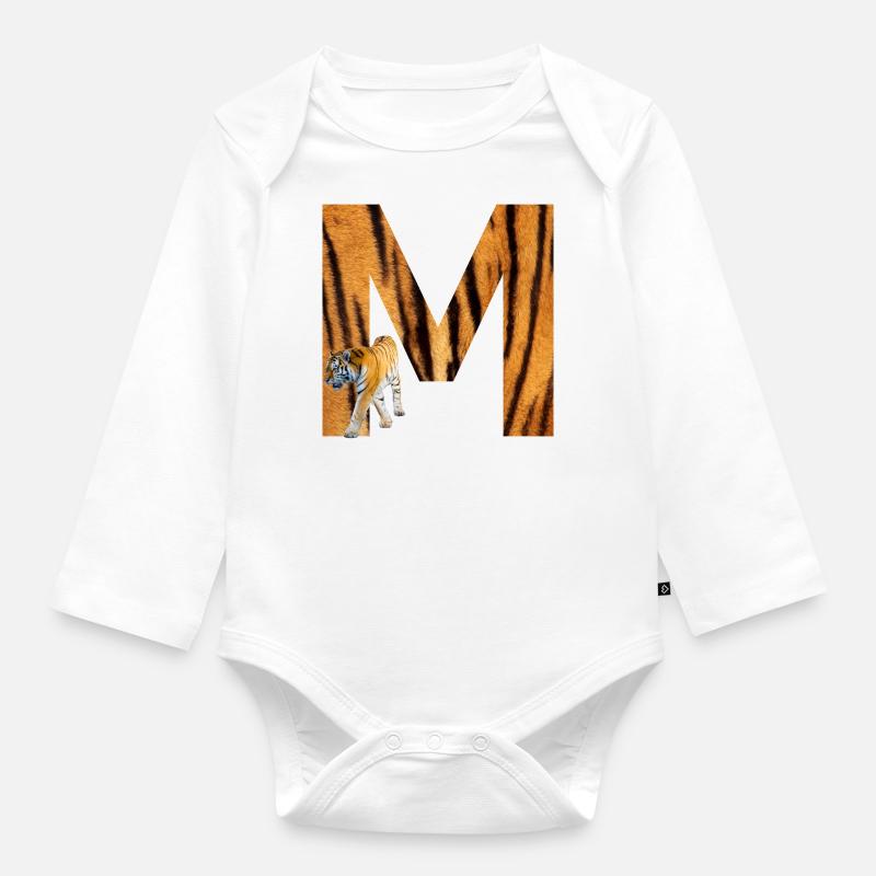 tiger m - Baby Bio-Langarm-Body - Weiß