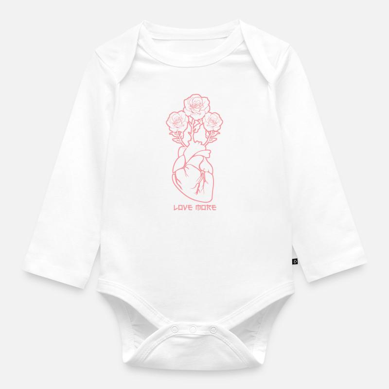 aimer plus - Body Bébé bio manches longues - blanc