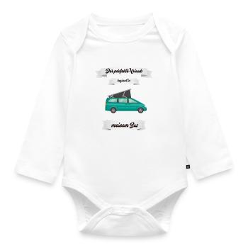 Mein Bus - Baby Bio-Langarm-Body - Weiß - Vorne