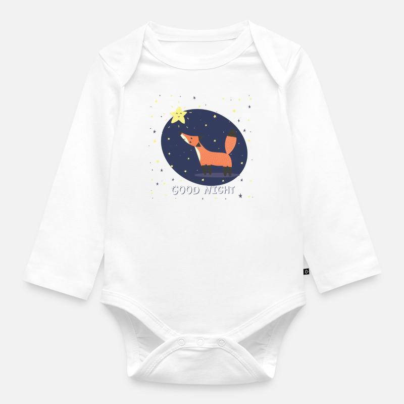 Bonne Nuit / Renard - Body Bébé bio manches longues - blanc