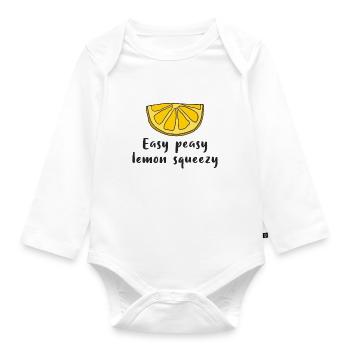 Lemon Lemon Easy peasy lemon squeezy - Organic Longsleeve Baby Bodysuit - white - Front