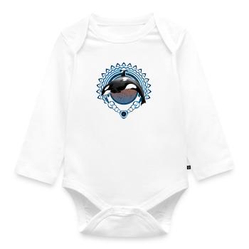 Orca killer whale - Organic Longsleeve Baby Bodysuit - white - Front