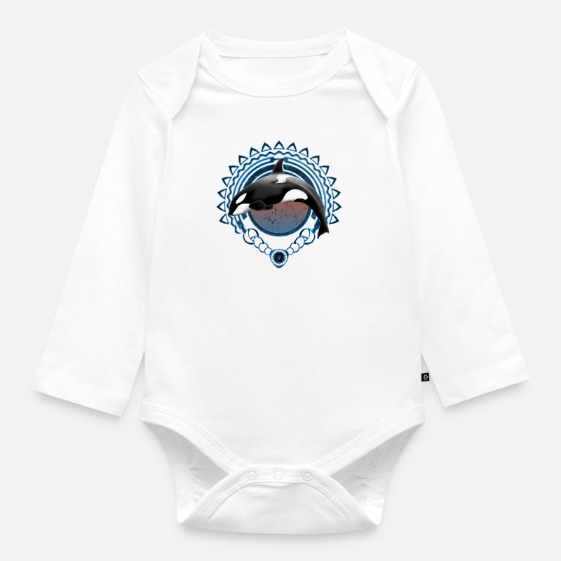 Orque orque - Body Bébé bio manches longues - blanc