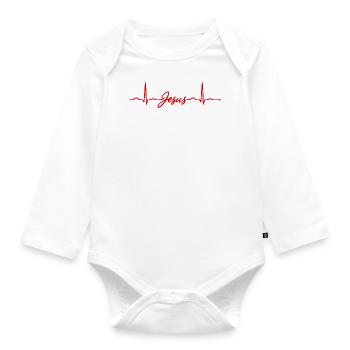 Battement de coeur de Jésus - Body Bébé bio manches longues - blanc - Devant