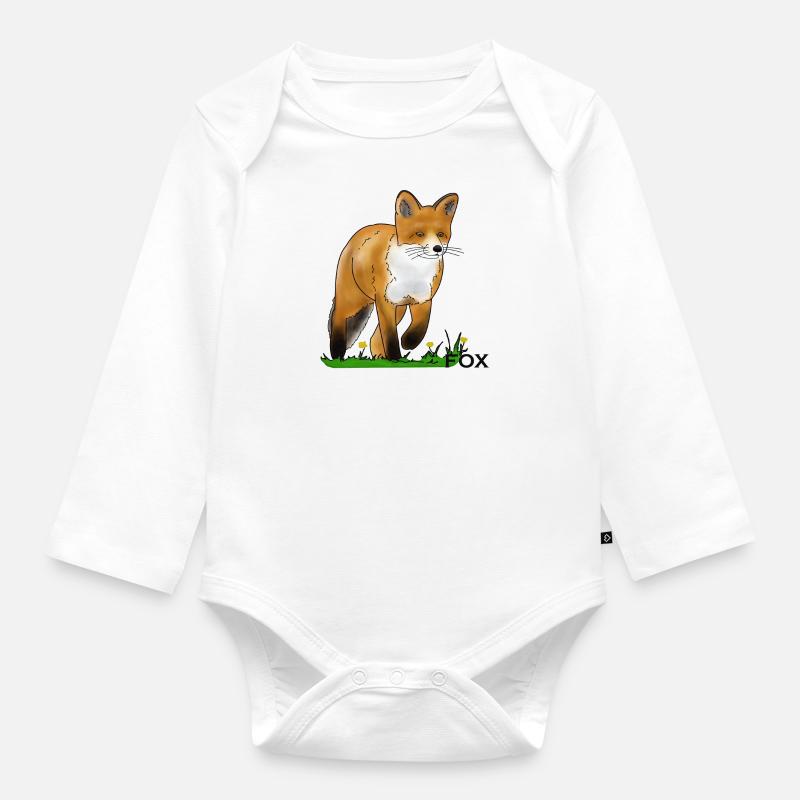 Fuchs - Baby Bio-Langarm-Body - Weiß