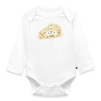Funny Roquefort cheese - Organic Longsleeve Baby Bodysuit - white - Front