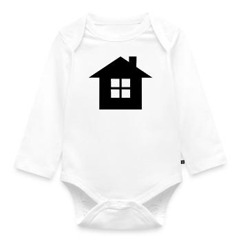 Home-Symbol - Baby Bio-Langarm-Body - Weiß - Vorne