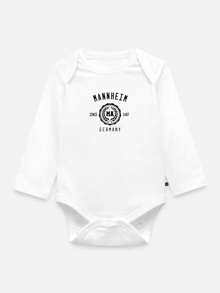 Mannheim - Baby Bio-Langarm-Body - Weiß