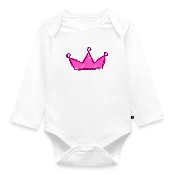 Krone - Baby Bio-Langarm-Body - Weiß - Vorne