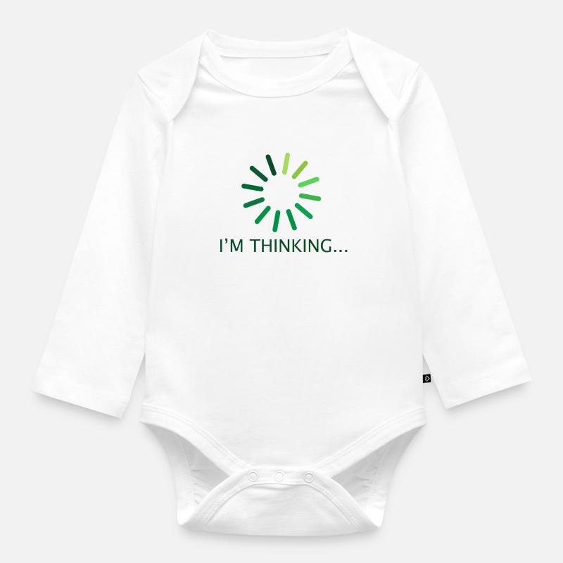 I'm thinking Geschenk Programmierer Nerd - Baby Bio-Langarm-Body - Weiß