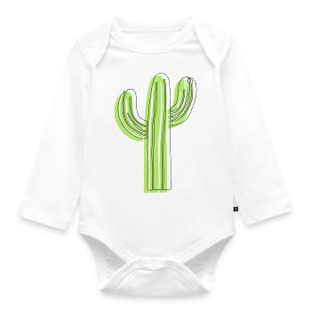 cactus - Organic Longsleeve Baby Bodysuit - white - Front