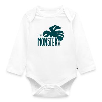 Petit monstera - Body Bébé bio manches longues - blanc - Devant