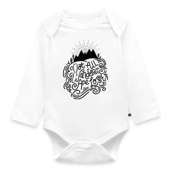 Not All Wanderers Are Lost - Organic Longsleeve Baby Bodysuit - white - Front
