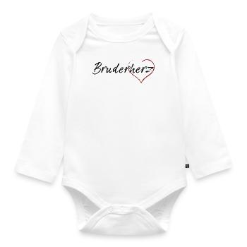 Bruderherz - schwarz - Baby Bio-Langarm-Body - Weiß - Vorne