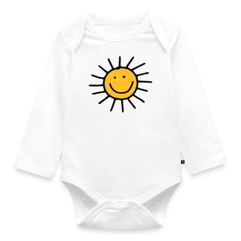 Sonne - Baby Bio-Langarm-Body - Weiß - Vorne