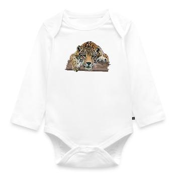 Jaguar - Organic Longsleeve Baby Bodysuit - white - Front