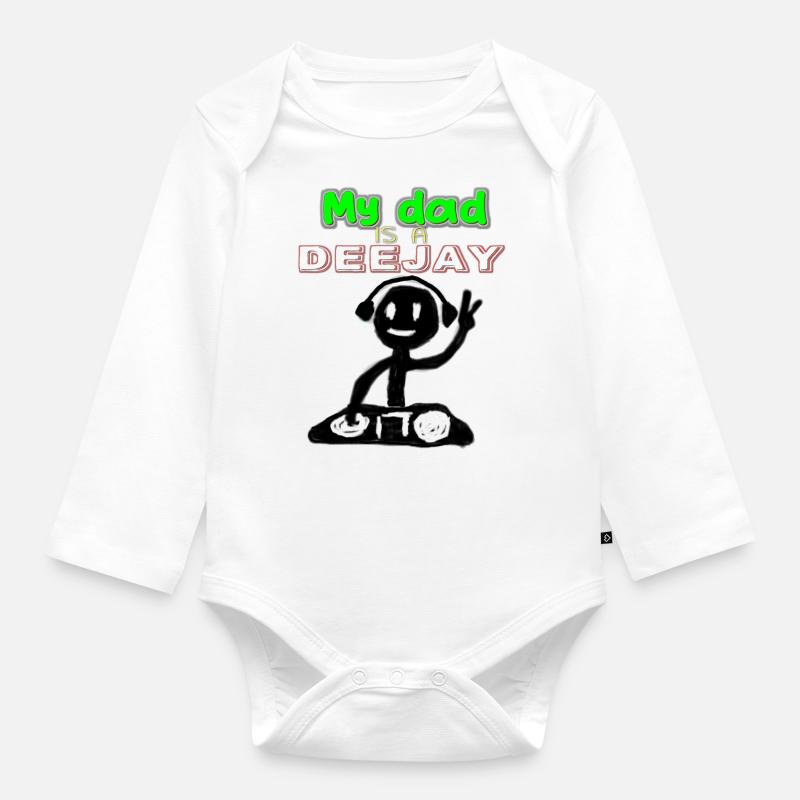 Ref.: MYDAD-DEEJAY - Baby Bio-Langarm-Body - Weiß