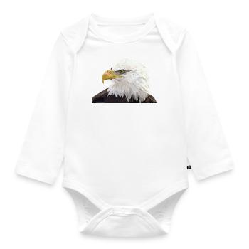 Bald eagle - Organic Longsleeve Baby Bodysuit - white - Front