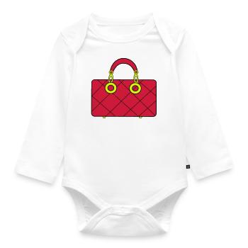 My Handbag sac à main de luxe - Body Bébé bio manches longues - blanc - Devant
