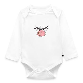 Ich geh dann mal Stricken Nähen Häkeln Wolle - Baby Bio-Langarm-Body - Weiß - Vorne