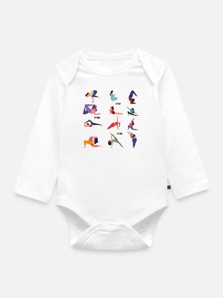 IM YOGA - Baby Bio-Langarm-Body - Weiß
