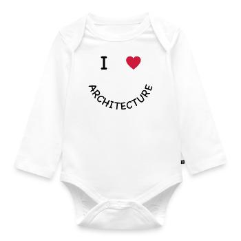 Architecture - Organic Longsleeve Baby Bodysuit - white - Front