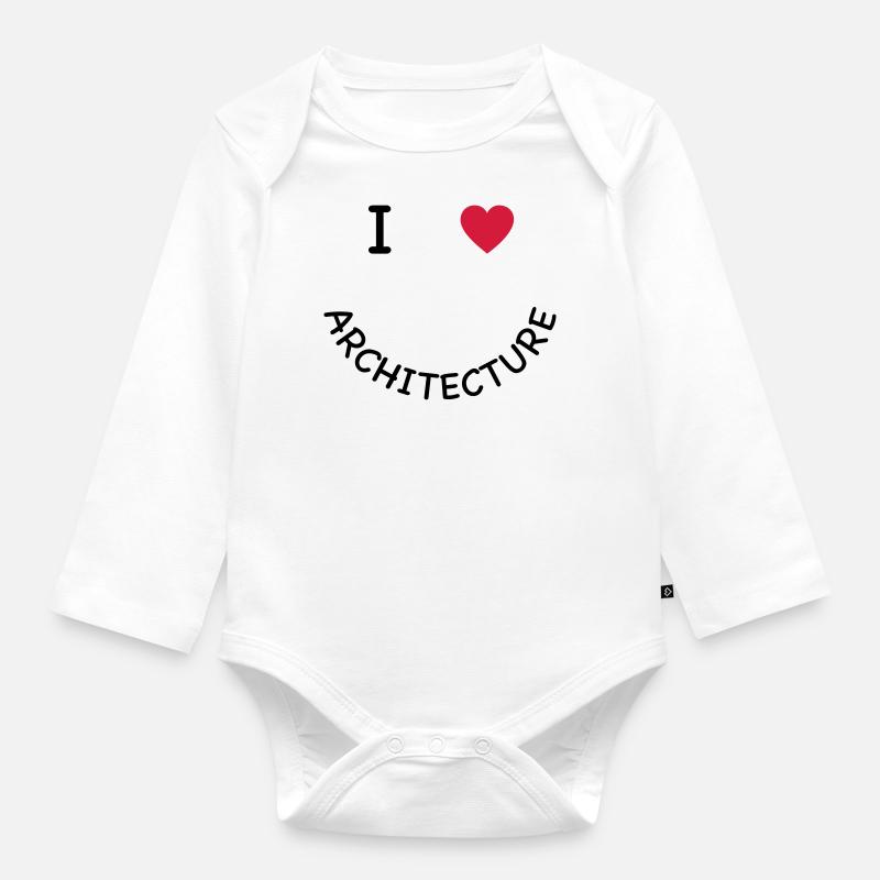 Architecture - Organic Longsleeve Baby Bodysuit - white