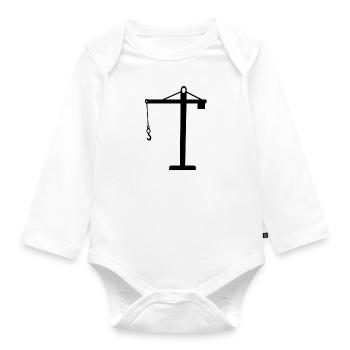 crane - Organic Longsleeve Baby Bodysuit - white - Front