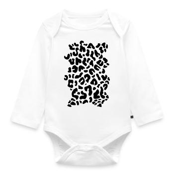 Leopard Cheetah Africa Pattern Animal Print Animal - Organic Longsleeve Baby Bodysuit - white - Front