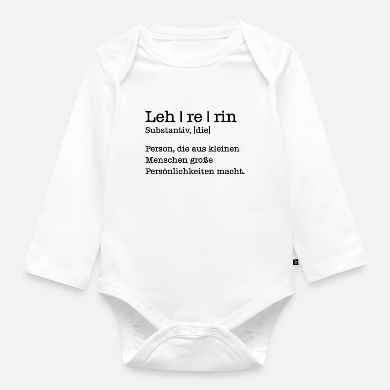 Lehrerin Geschenk Student Schule - Baby Bio-Langarm-Body - Weiß