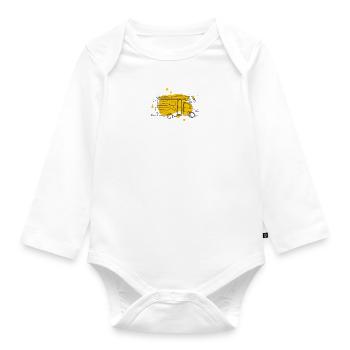 Camper drawing - Organic Longsleeve Baby Bodysuit - white - Front