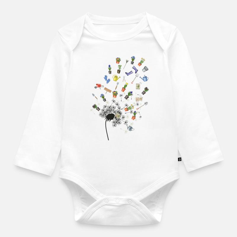 Garten Gärtner Garten Garten - Baby Bio-Langarm-Body - Weiß