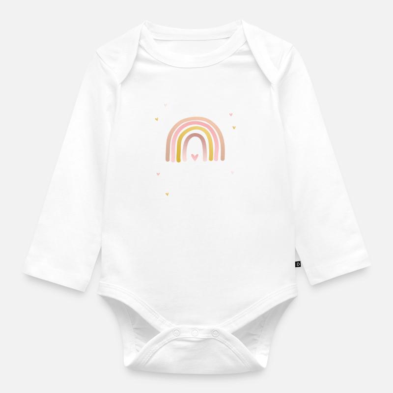 Regenbogen Madchen - Baby Bio-Langarm-Body - undefined