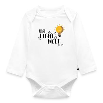 Ich bin das Licht - Baby Bio-Langarm-Body - Weiß - Vorne